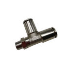 Air Screwdriver Pneumatic Tube Fittings Three Way Side Threaded Joint Compression Fitting