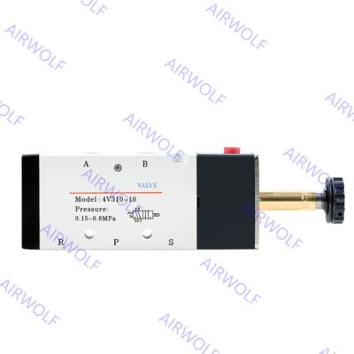 5/2 way, 5/3 way AIRTAC Aluminum 4V300 Series Electric Solenoid Valves 1/4", 3/8" with 0.15~0.8MPa Operating Pressure and Directional Control Function