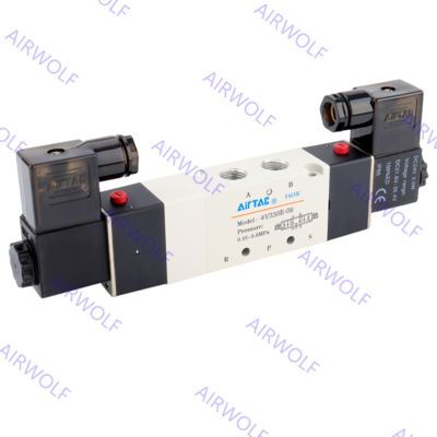 5/2 way, 5/3 way AIRTAC Aluminum 4V300 Series Electric Solenoid Valves 1/4", 3/8" with 0.15~0.8MPa Operating Pressure and Directional Control Function