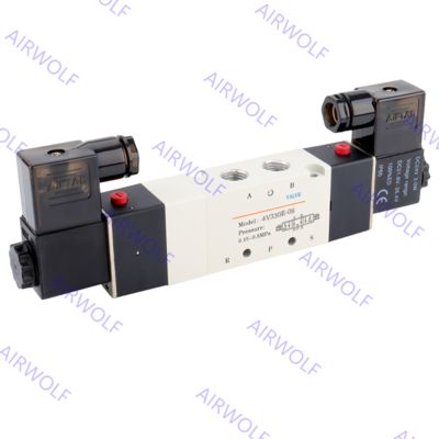 5/2 way, 5/3 way AIRTAC Aluminum 4V300 Series Electric Solenoid Valves 1/4", 3/8" with 0.15~0.8MPa Operating Pressure and Directional Control Function