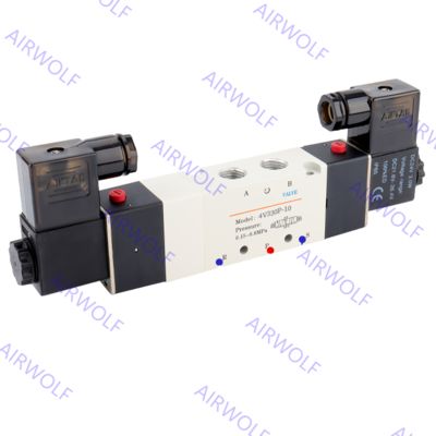 5/2 way, 5/3 way AIRTAC Aluminum 4V300 Series Electric Solenoid Valves 1/4", 3/8" with 0.15~0.8MPa Operating Pressure and Directional Control Function