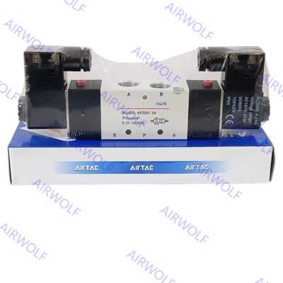 5/2 way, 5/3 way AIRTAC Aluminum 4V300 Series Electric Solenoid Valves 1/4", 3/8" with 0.15~0.8MPa Operating Pressure and Directional Control Function